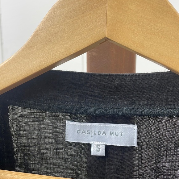 Casilda Mut Black Sleeveless Linen Lagenlook Dress - Picture 2 of 4